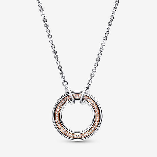 Pandora Signature Two tone Logo & Pavé Necklace