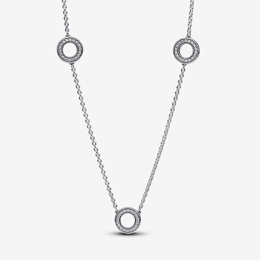 Pavé Circles Chain Necklace