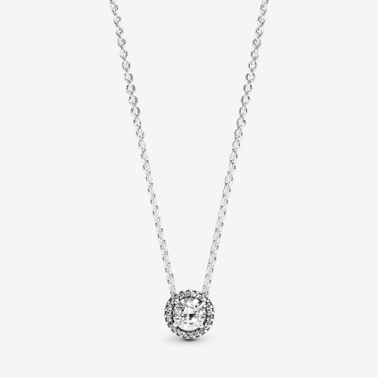 Round Sparkle Halo Necklace