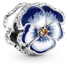 Blue Pansy Flower Charm