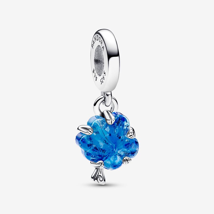 Blue Murano Glass Family Tree Dangle Charm